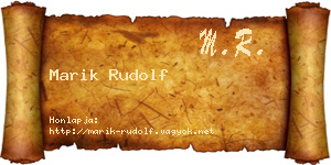 Marik Rudolf névjegykártya